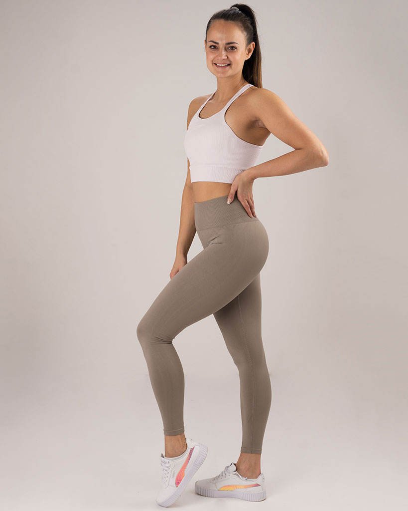 VEVAwear Comfort Leggings Taupe Grey – side view