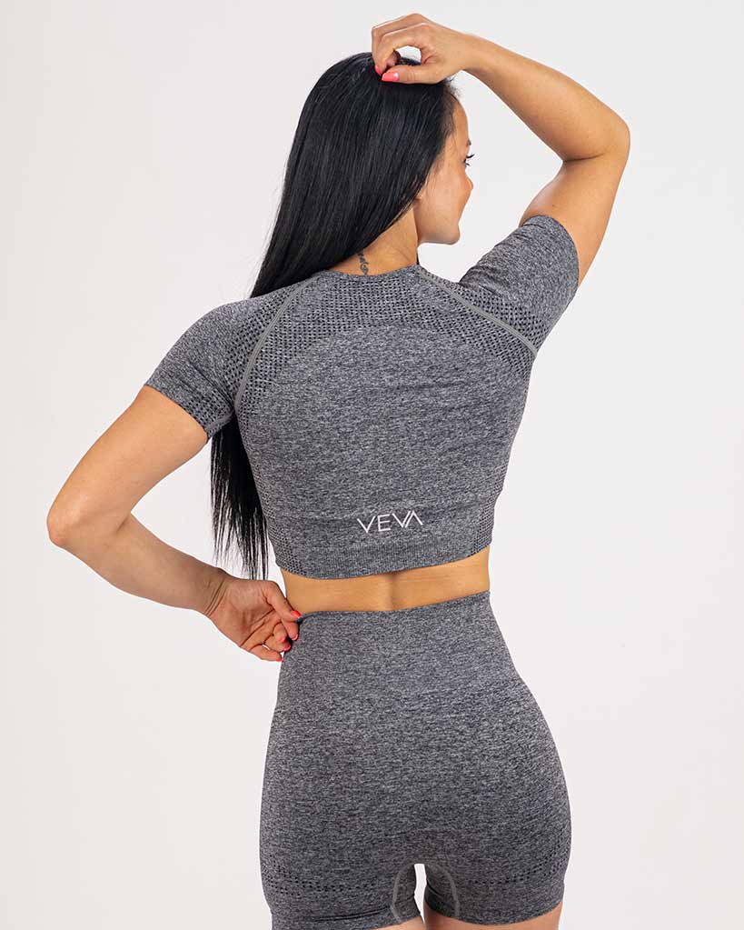 VEVAwear Active Short Sleeve T-shirt Ash Gray – side view