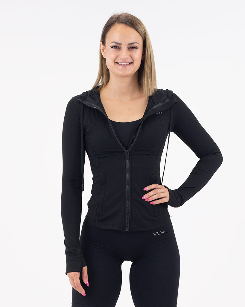 VEVAwear Feather breathable zip hoodie, mighty black
